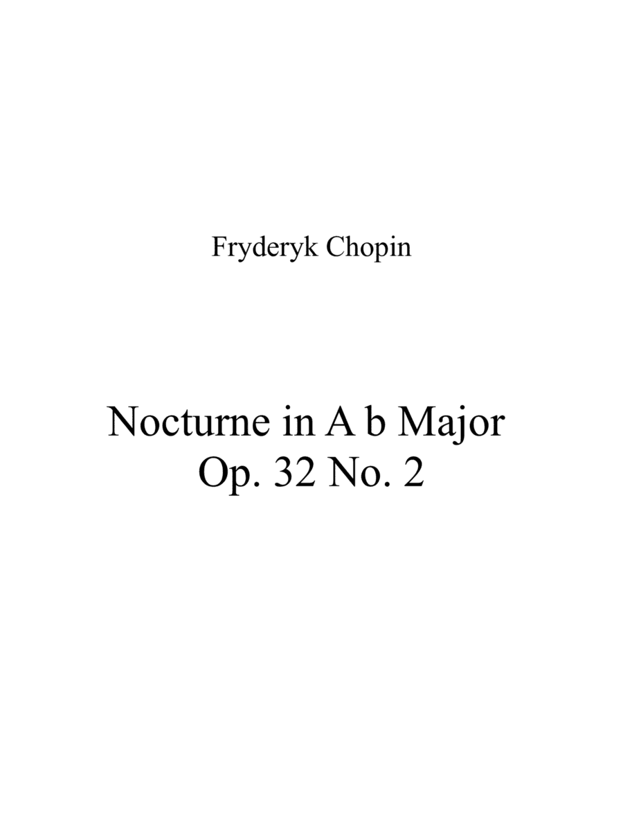 Nocturne in A b Major Op. 32 No. 2 (arr. Patrizia Luraschi)