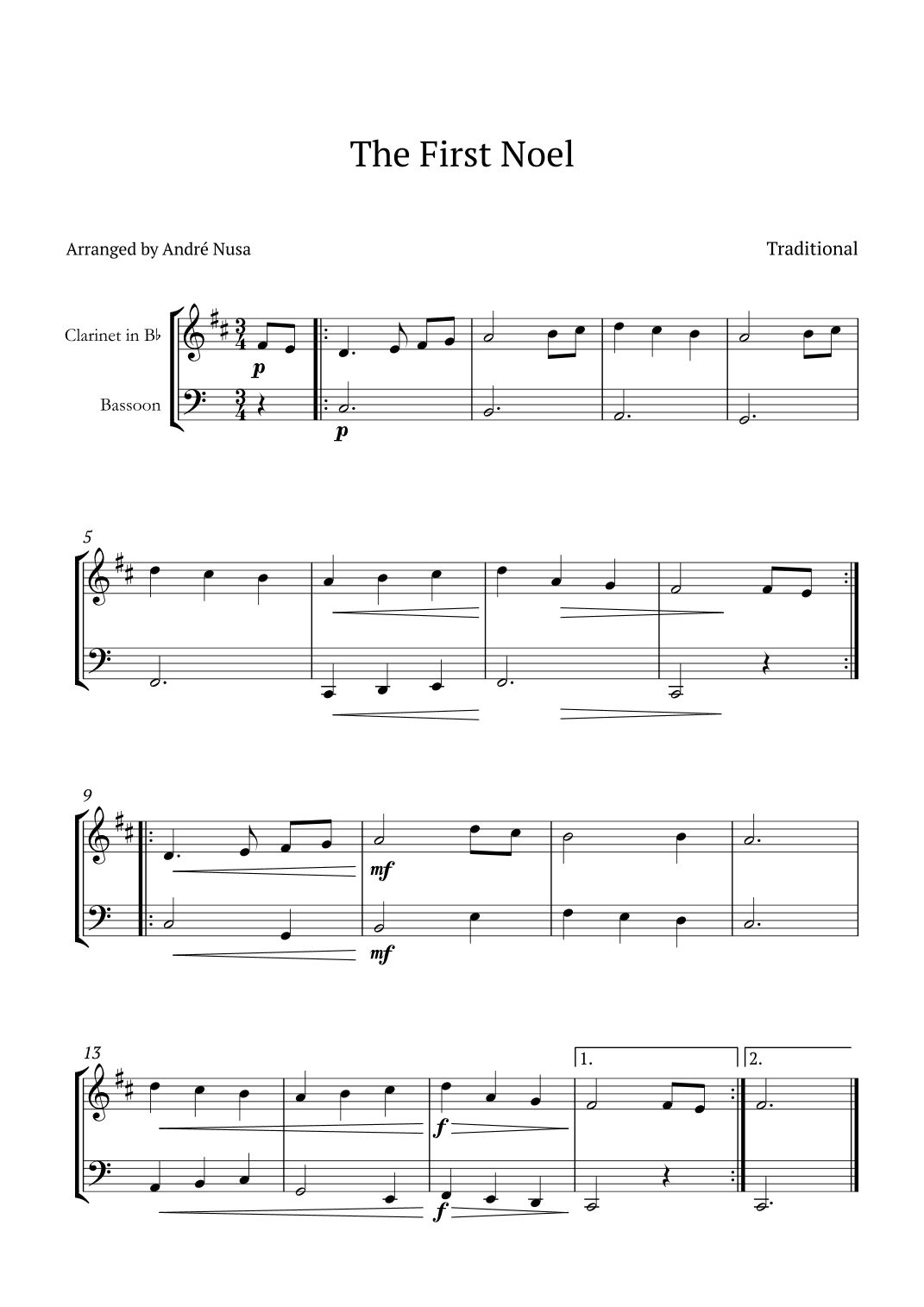 The First Noel (arr. André Nusa)