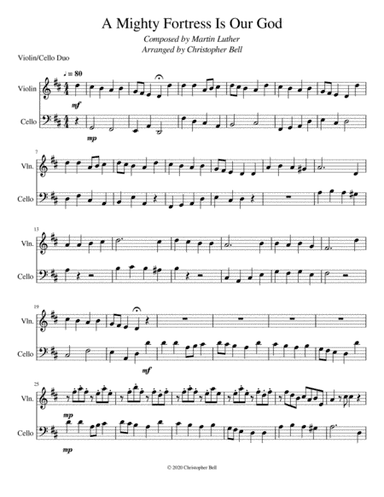 A Mighty Fortress Is Our God - Violin/Cello Duet (arr. Christopher Bell)