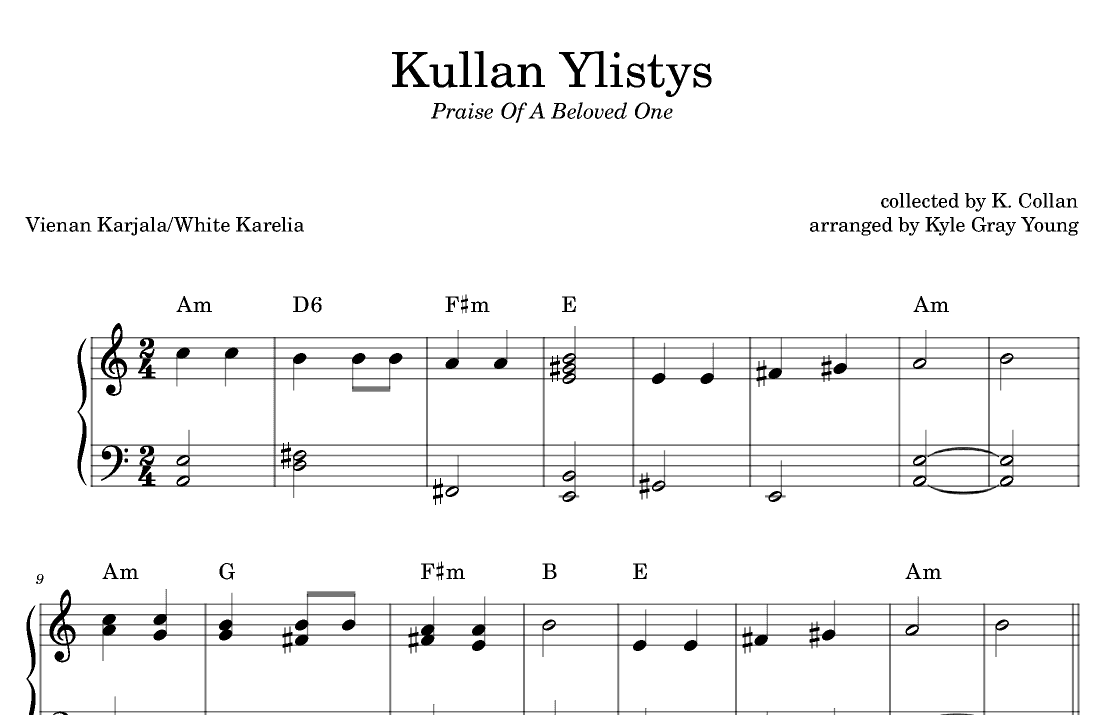 Kullan Ylistys (Praise Of A Beloved One) (piano solo) (arr. Kyle Gray Young)