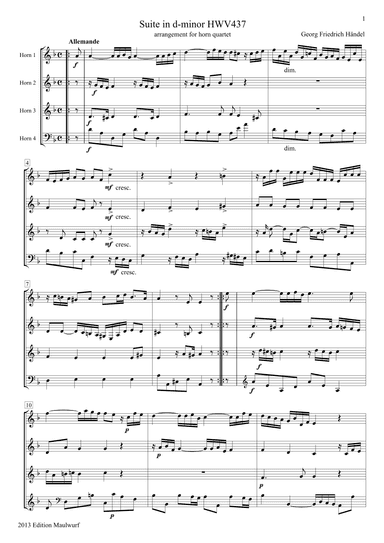 Suite in d-minor (arr. Edition Maulwurf)