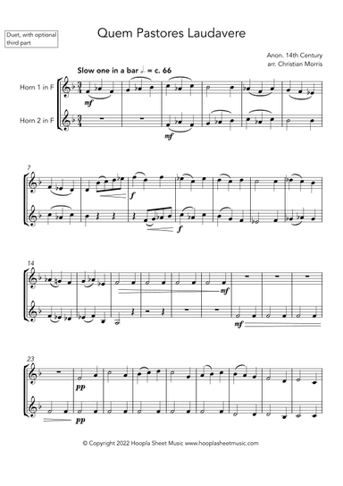 Quem Pastores Laudavere (arr. Christian Morris)