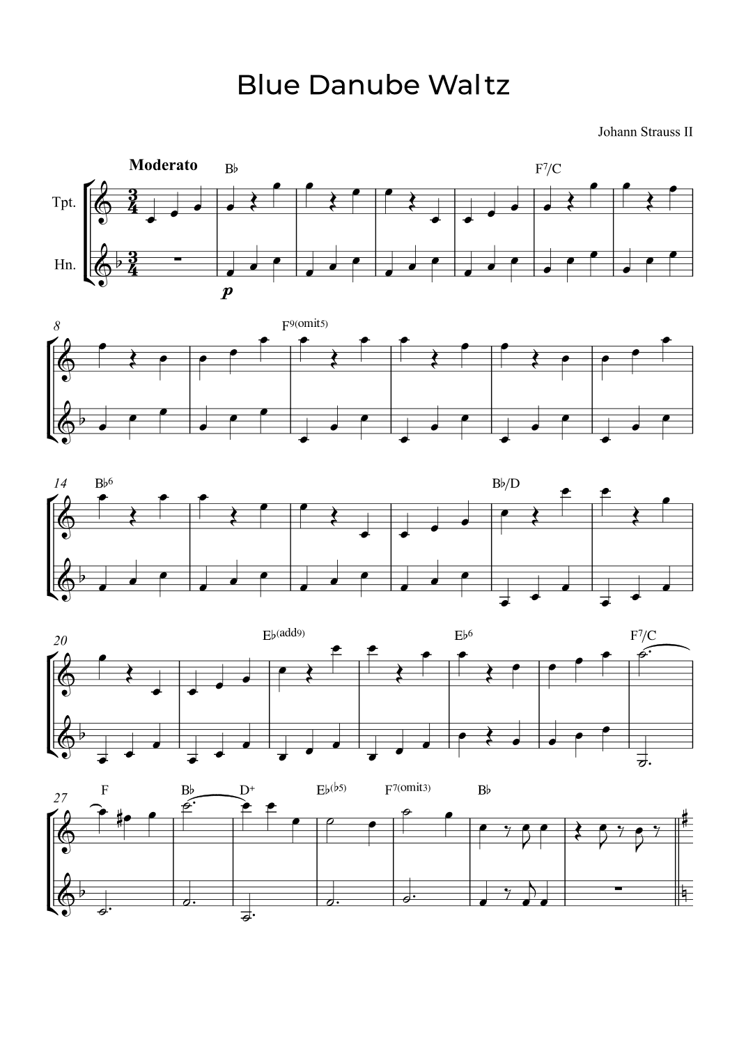 Blue Danube Waltz (arr. Alex Nunes Rodrigues)