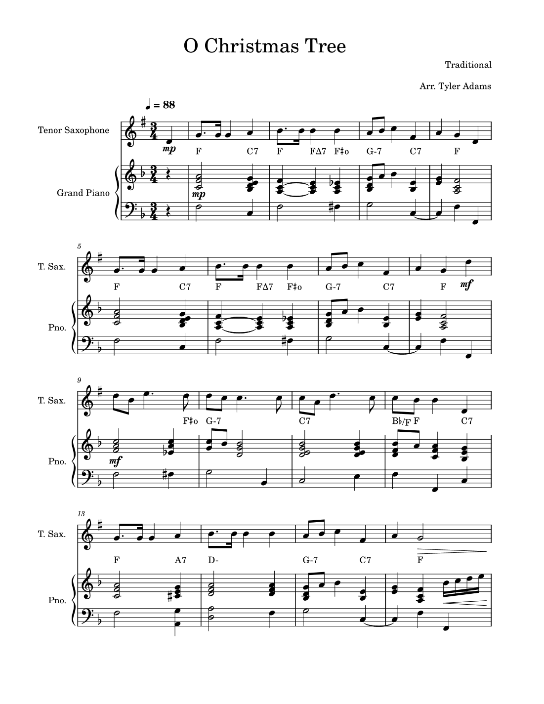 O Christmas Tree (Tenor Sax Solo with Piano) (arr. Tyler Adams)