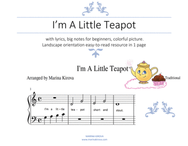 I’m A Little Teapot  nursery song (arr. Marina Kirova)