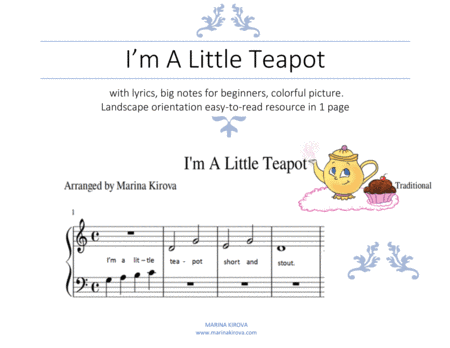 I’m A Little Teapot  nursery song (arr. Marina Kirova)