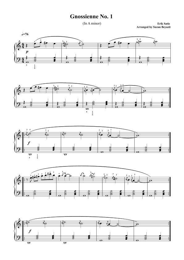 Gnossienne No.1 (arr. Suzan Beyazit)