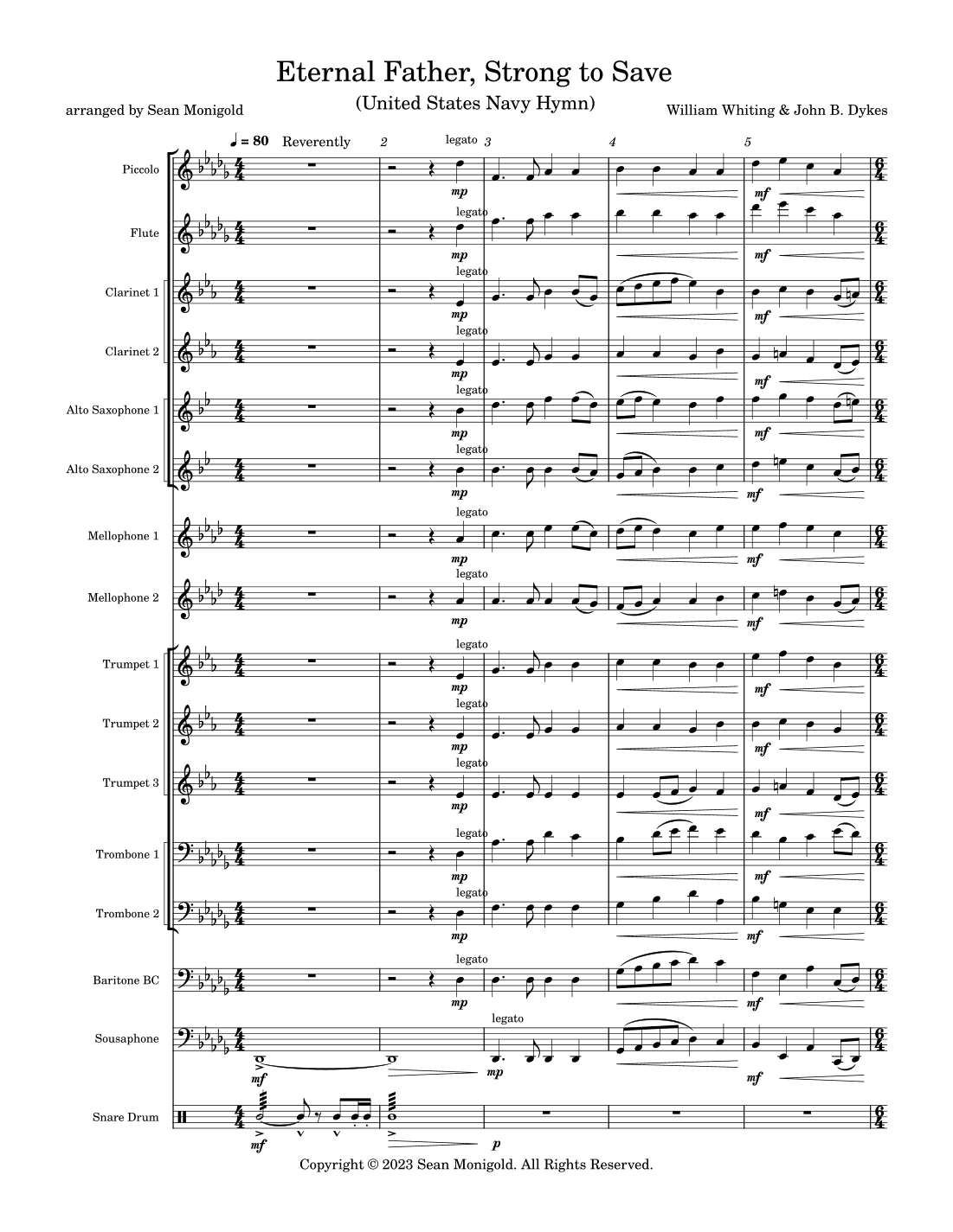 Eternal Father, Strong To Save (United States Navy Hymn) (arr. Sean Monigold)