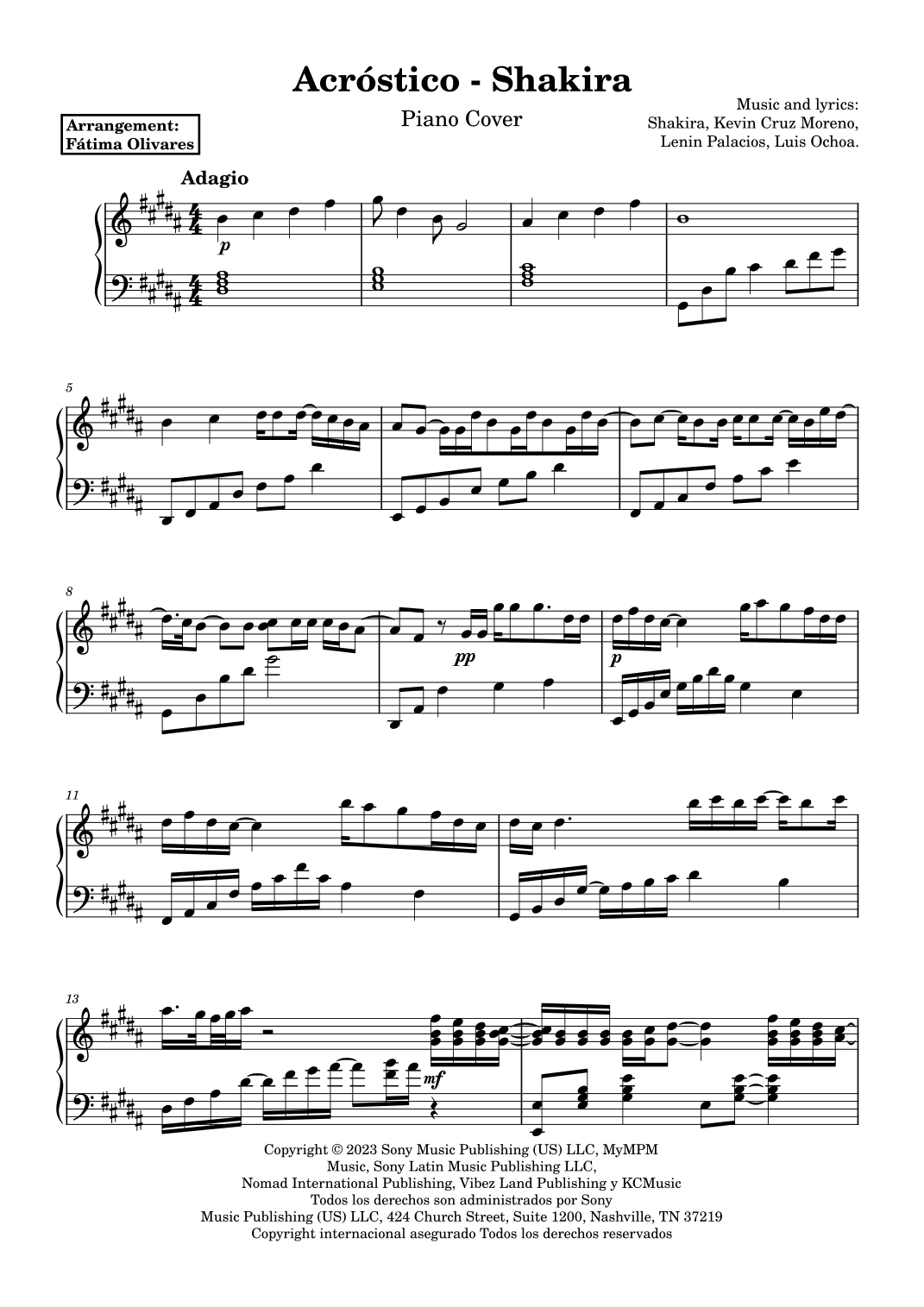 Acrostico (arr. Fátima Olivares)
