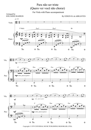 Para Nao Ser Triste (arr. Eduardo Barros)