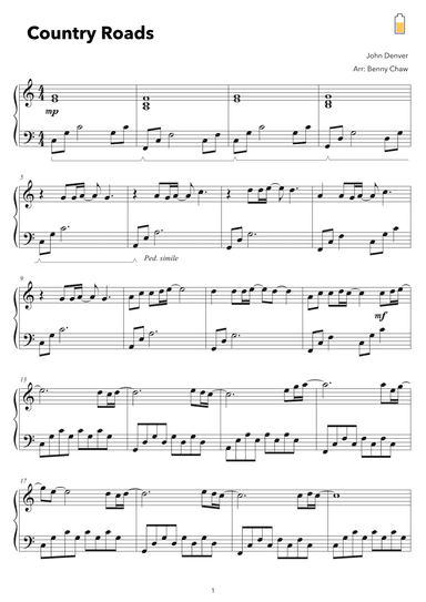 Take Me Home, Country Roads (arr. Benny Chaw)