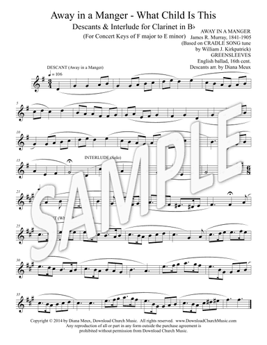 Away in a Manger and What Child Is This - Clarinet descants with interlude (arr. Diana Meux)