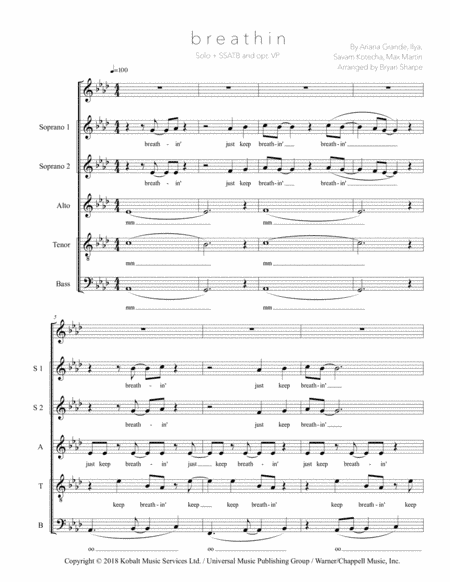 Breathin (arr. Bryan Sharpe)