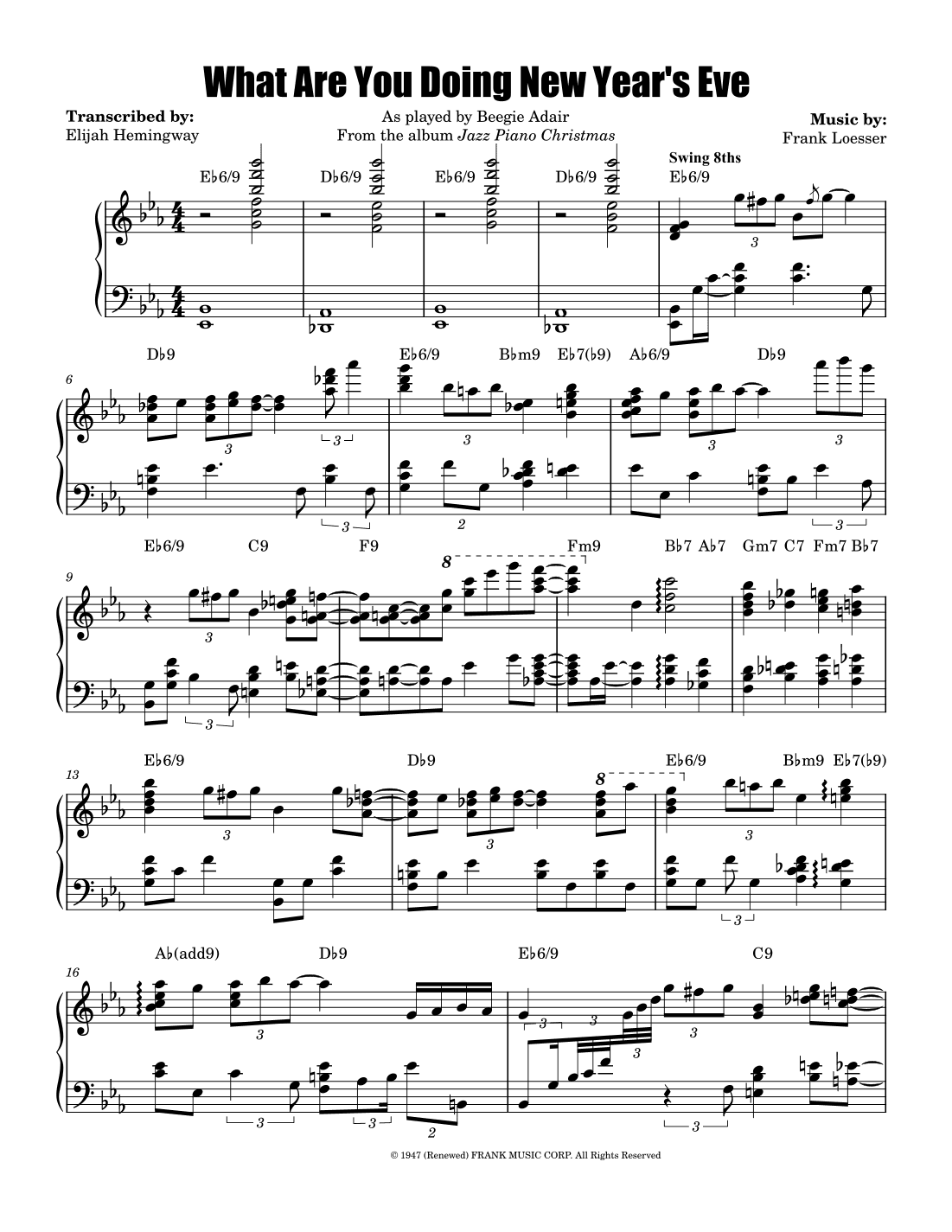 What Are You Doing New Year's Eve? (arr. Elijah Hemingway)