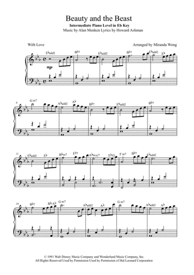 Beauty And The Beast (arr. Miranda Wong)