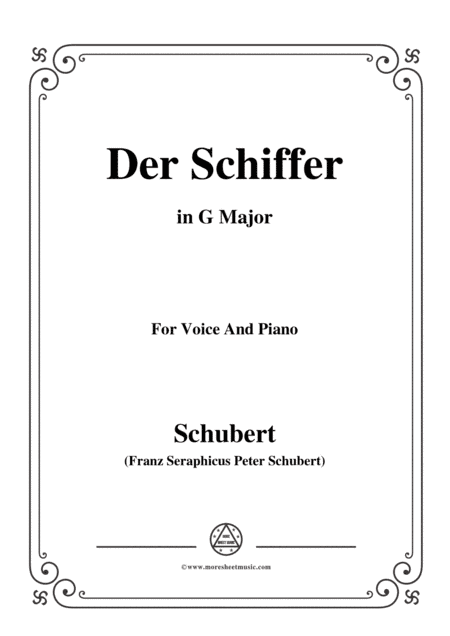 Schubert-Der Schiffer,Op.21 No.2,in G Major,for Voice&Piano (arr. MSM)
