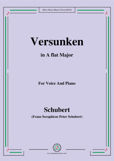 Schubert-Versunken,in A flat Major,for Voice&Piano (arr. MSM)