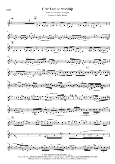 Here I Am To Worship (arr. David Kocijan)