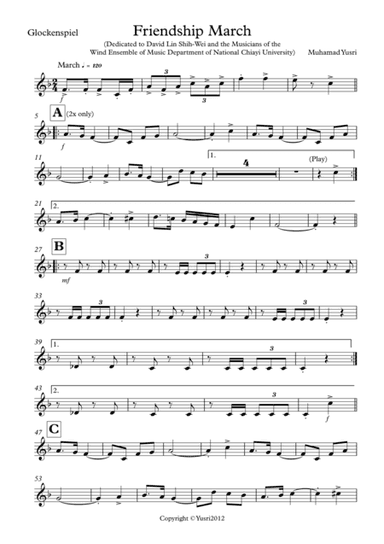 Friendship March (Glockenspiel Part)