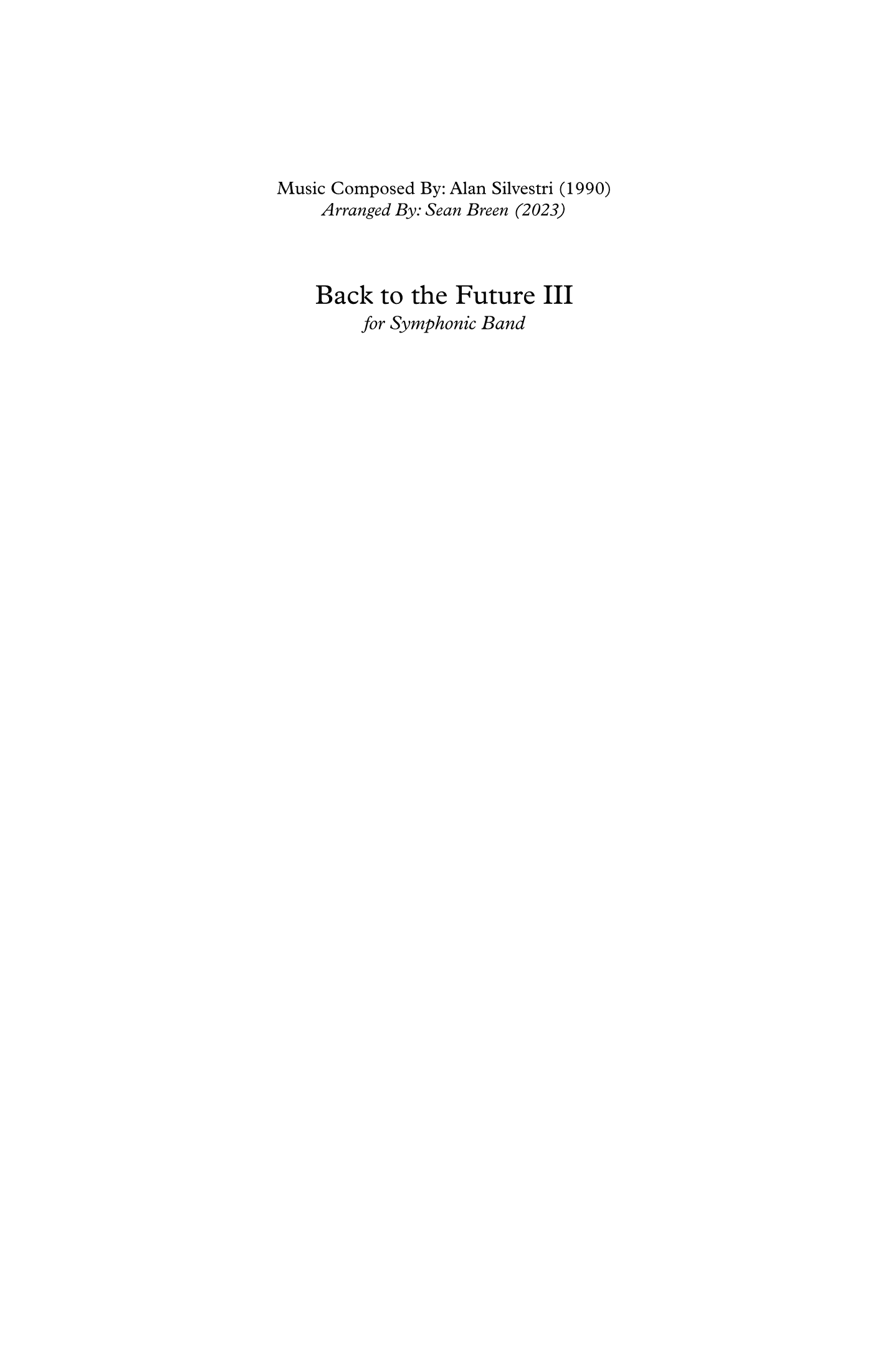 Back To The Future Part Iii (arr. Sean Breen)