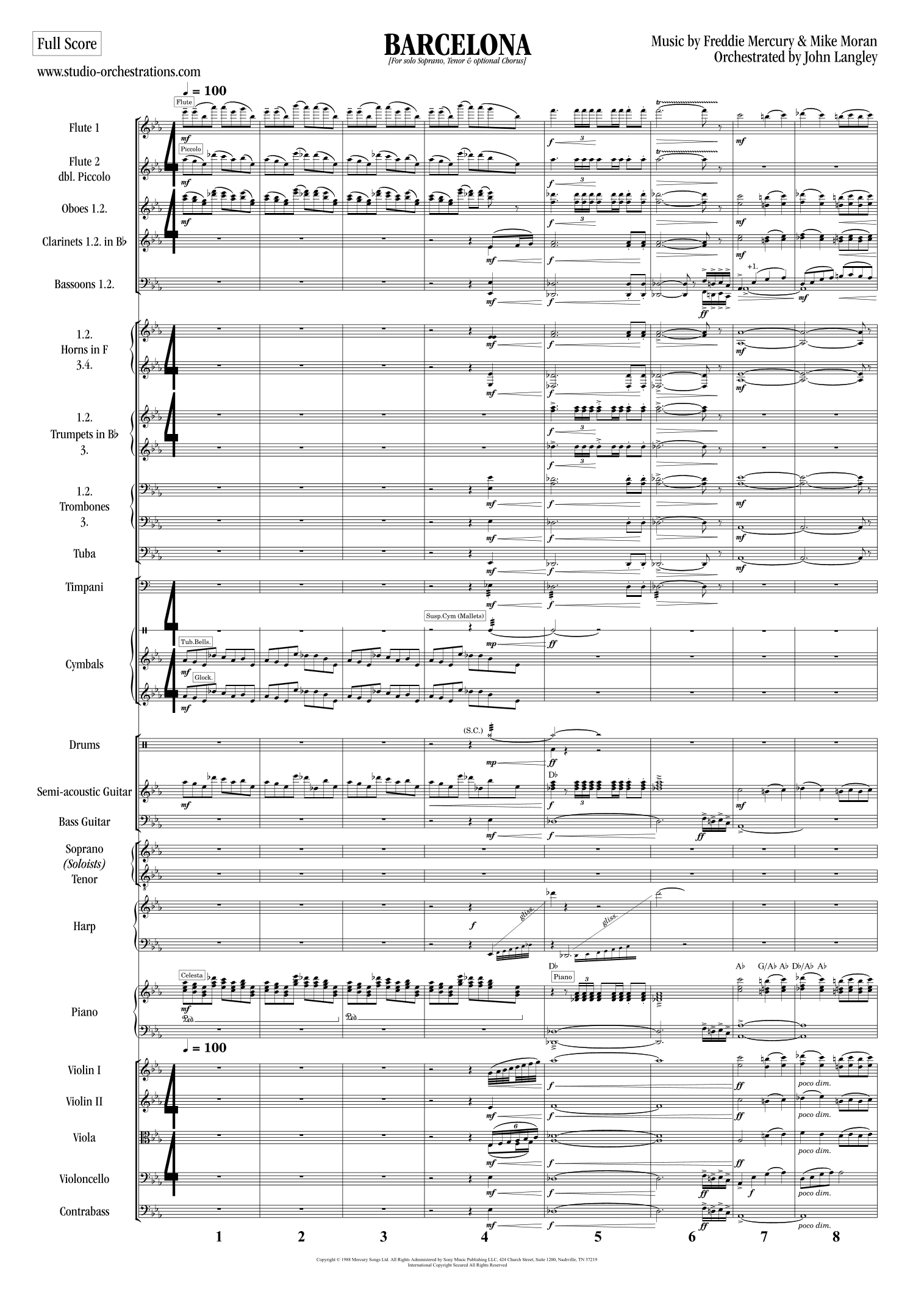 Barcelona (arr. John Langley / Studio Orchestrations)