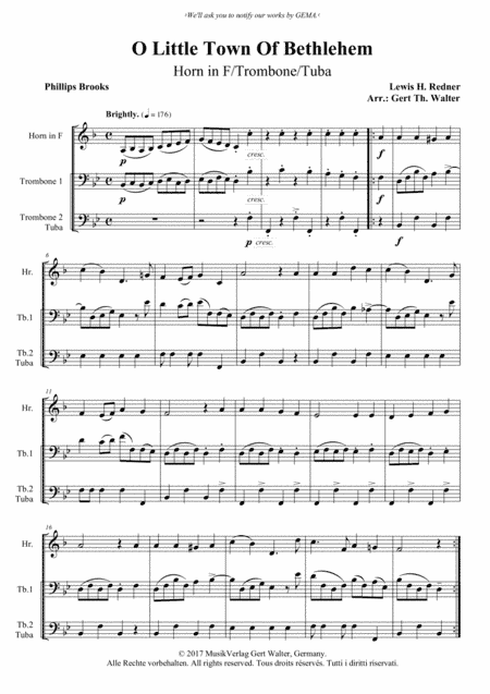 O Little Town Of Bethlehem (arr. Gert Th. Walter)