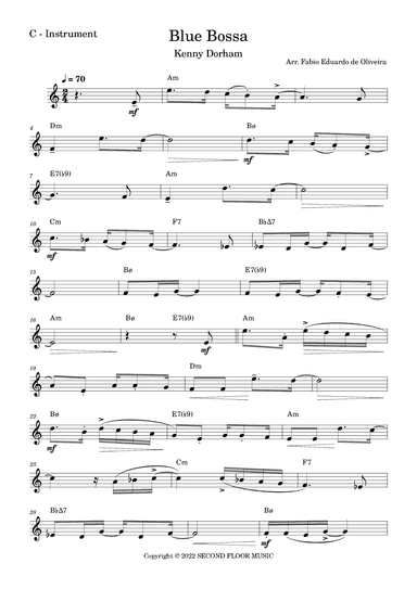 True Blue Bossa (arr. Fabio Eduardo de Oliveira)