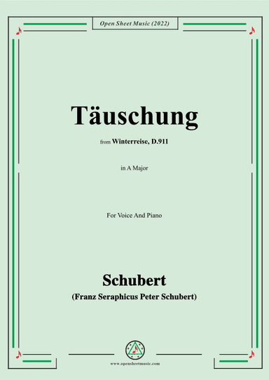 Schubert-Täuschung,from Winterreise,Op.89(D.911) No.19 (arr. OSM Press)