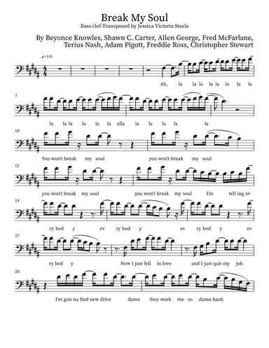 Break My Soul (arr. JessicaVictoria Cellist)