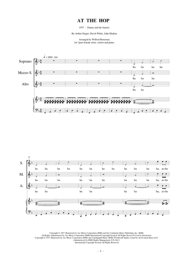 At The Hop (arr. Wilfred Reneman)
