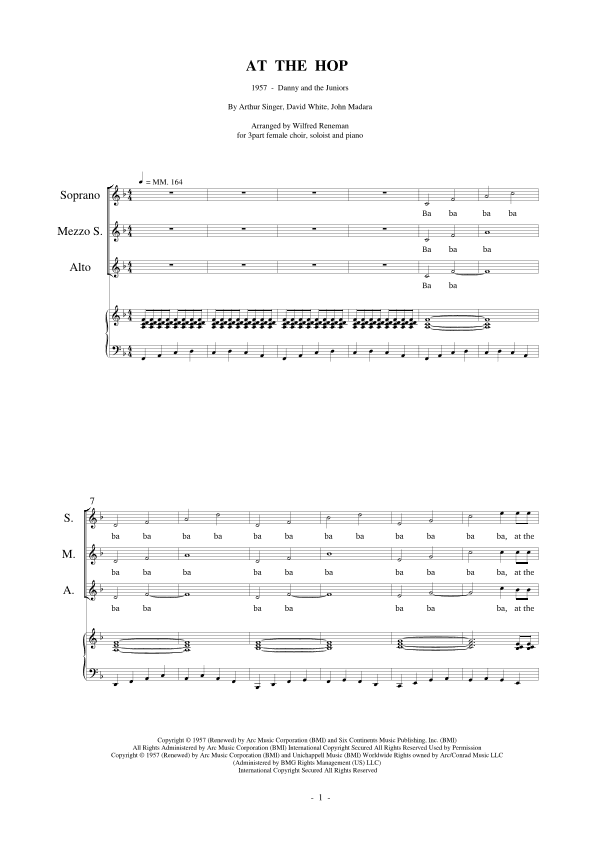 At The Hop (arr. Wilfred Reneman)