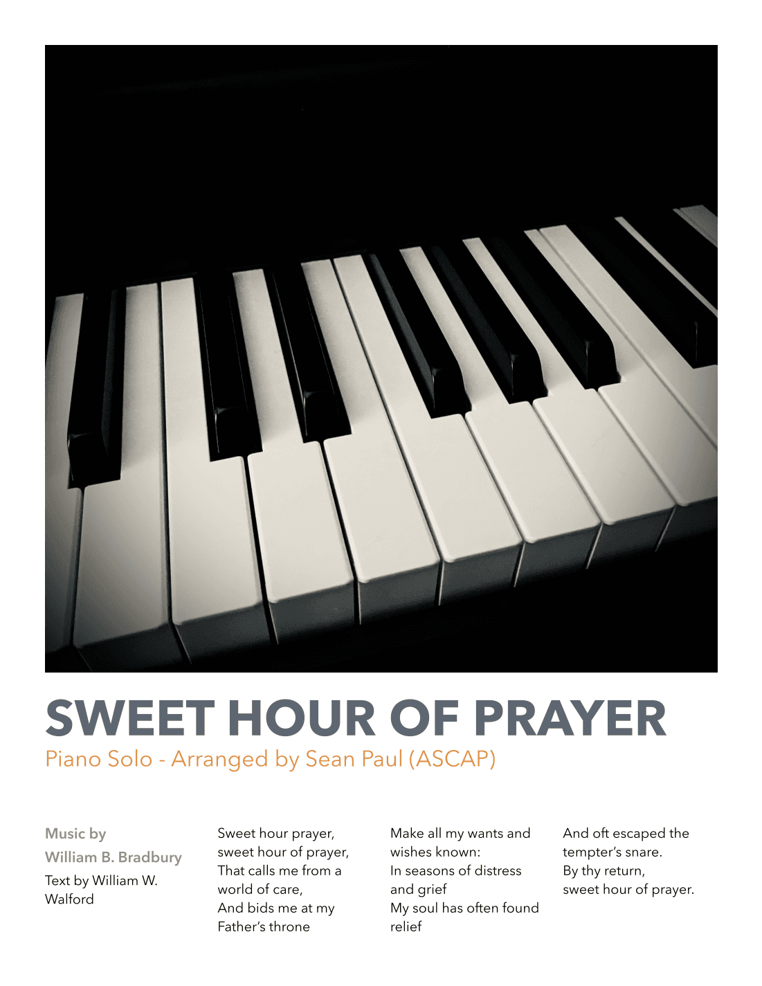 Sweet Hour of Prayer (arr. Sean Paul)