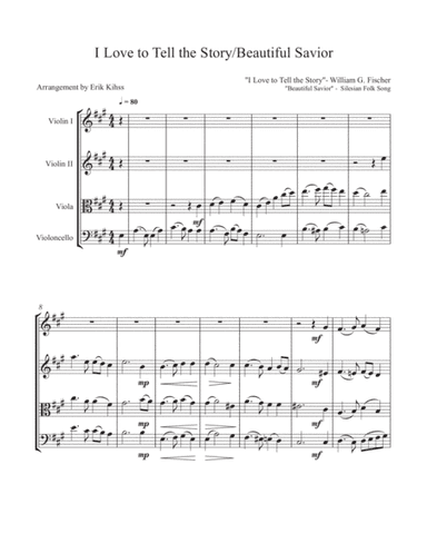 I Love to Tell the Story/Beautiful Savior - String Quartet (arr. Erik Kihss)