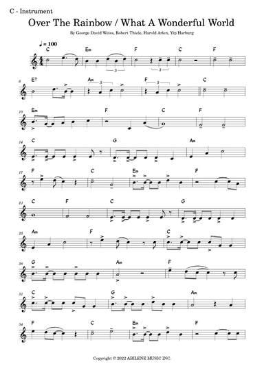 Somewhere Over The Rainbow/what A Wonderful World (arr. Fabio Eduardo de Oliveira)