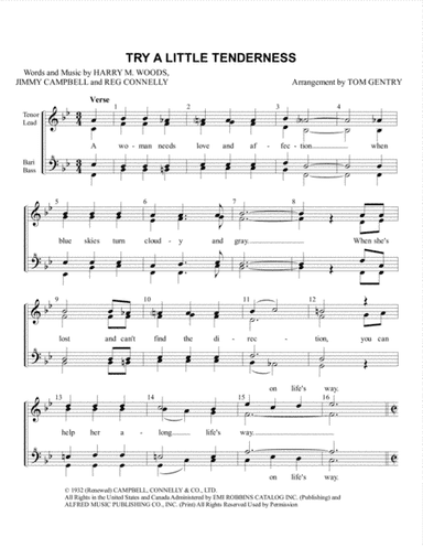 Try A Little Tenderness (arr. Tom Gentry)