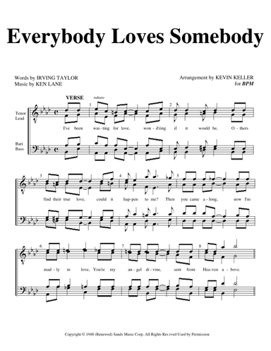 Everybody Loves Somebody (arr. Kevin Keller)