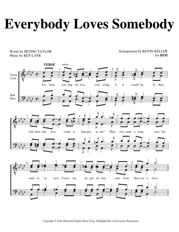 Everybody Loves Somebody (arr. Kevin Keller)
