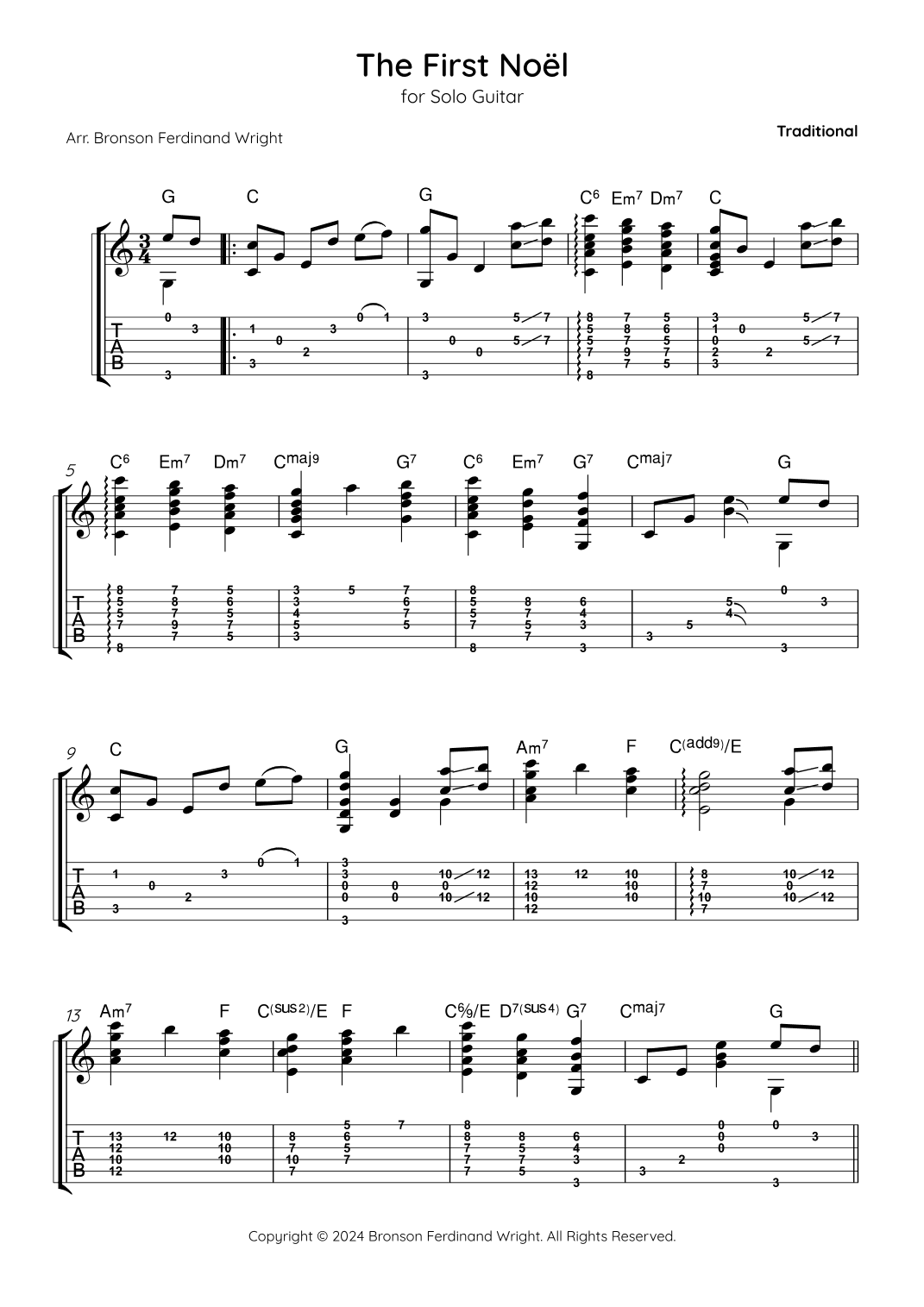 The First Noël (arr. Bronson Ferdinand Wright)
