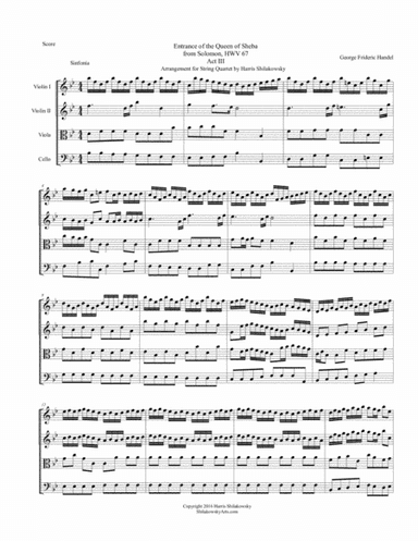 Entrance of the Queen of Sheba (arr. Harris Shilakowsky)