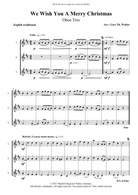 We Wish You A Merry Christmas (arr. Gert Th. Walter)