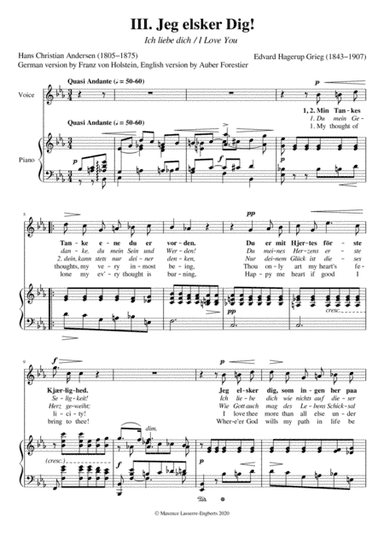 Jeg elsker Dig! / Ich liebe dich [High Voice; Key: Eb] (arr. Maxence Lasserre-Engberts)