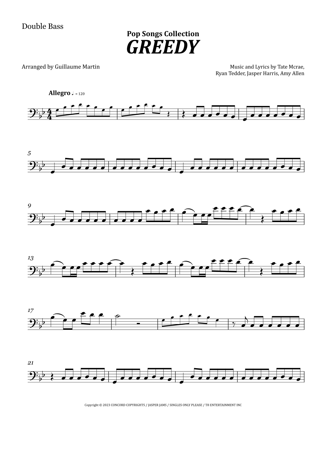 Greedy (arr. Guillaume Martin)