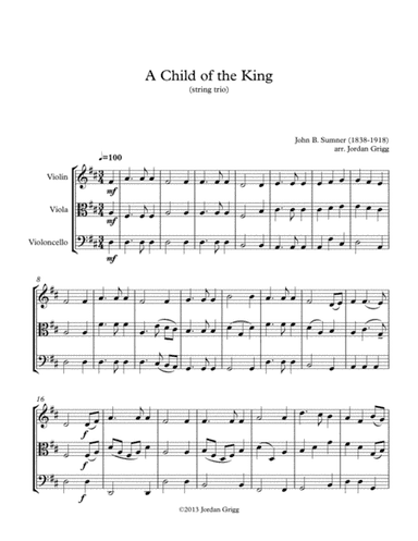 A Child of the King (string trio) (arr. Jordan Grigg)