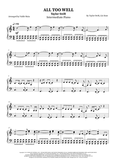 All Too Well (arr. Valdir Maia)