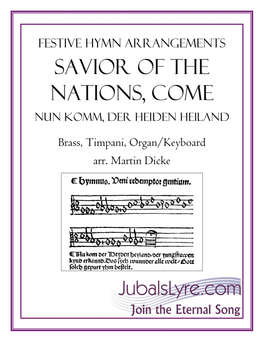 Savior of the Nations, Come (Brass, Timpani, Organ/Keyboard) (arr. Martin Dicke)