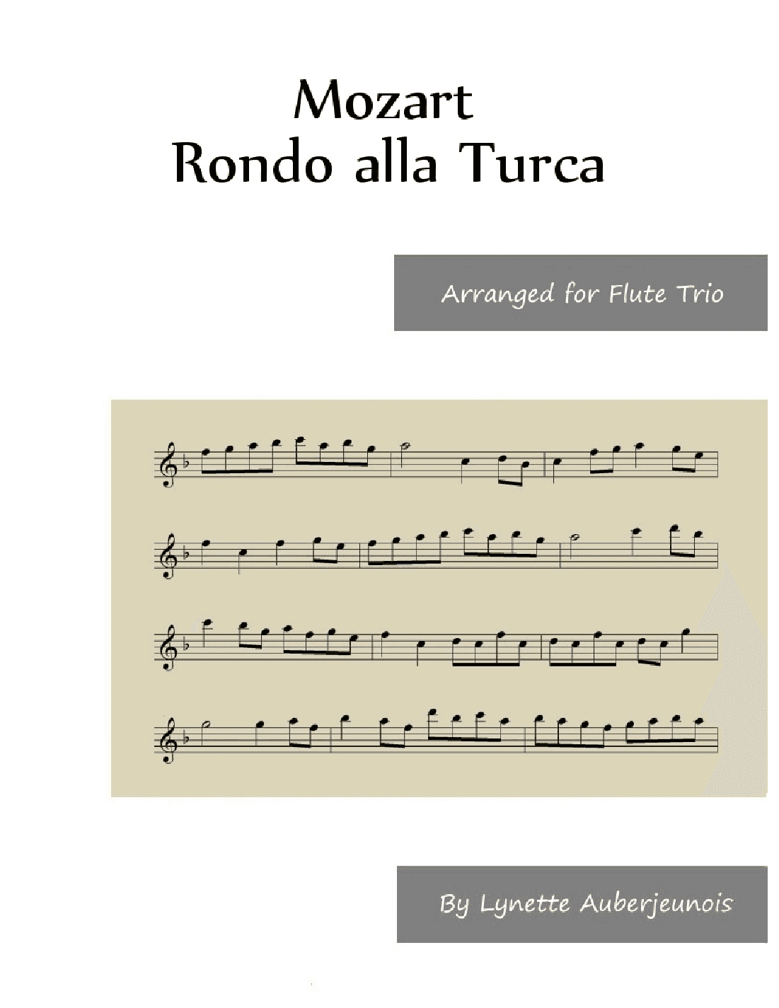 Rondo alla Turca Theme - Flute Trio (arr. Lynette Auberjeunois)