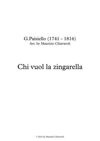 Chi vuol la zingarella (arr. Maurizio Chiavaroli)