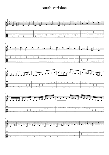 basic karnatic music exercise (sarali varisha) (arr. indian guitar lessons)