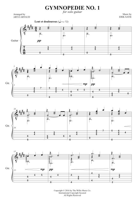 Gymnopédie No. 1 (arr. Art.o Artaud)