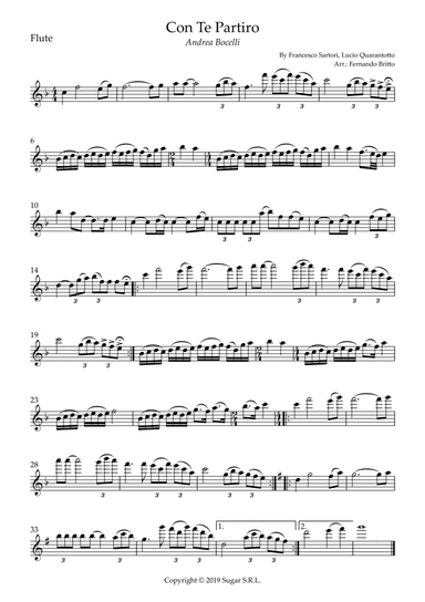 Con Te Partiro (time To Say Goodbye) (arr. Fernando Britto)